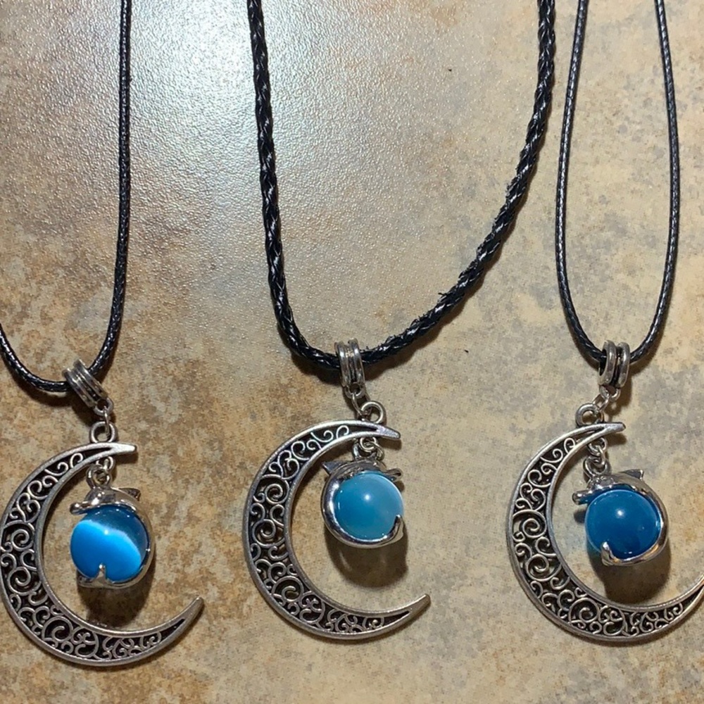 Moon dolphin necklace